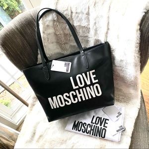 NWT authentic Love Moschino zip tote bag
